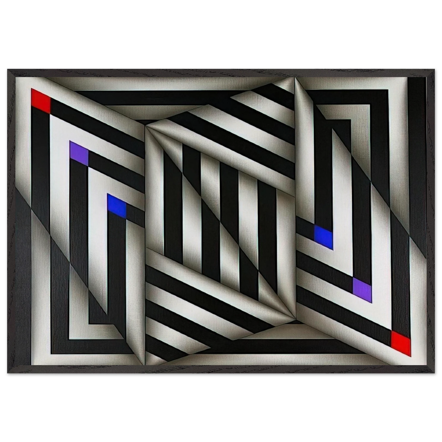 Saratoy III - 1980 - Omar Rayo Framed Art Print – Black Wooden Frame - Default Title - -Framed Art Print