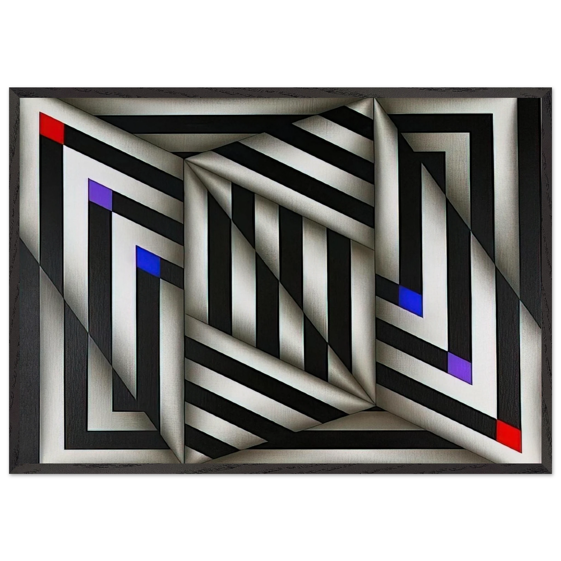 Saratoy III - 1980 - Omar Rayo Framed Art Print – Black Wooden Frame - Default Title - -Framed Art Print