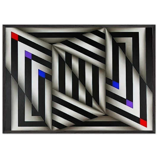 Saratoy III - 1980 - Omar Rayo Framed Art Print – Black Wooden Frame - Default Title - -Framed Art Print