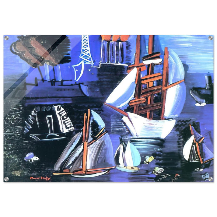 BOATS IN LE HAVRE 1926 - Raoul Dufy Acrylic Print - 70x100 cm / 28x40″ inches