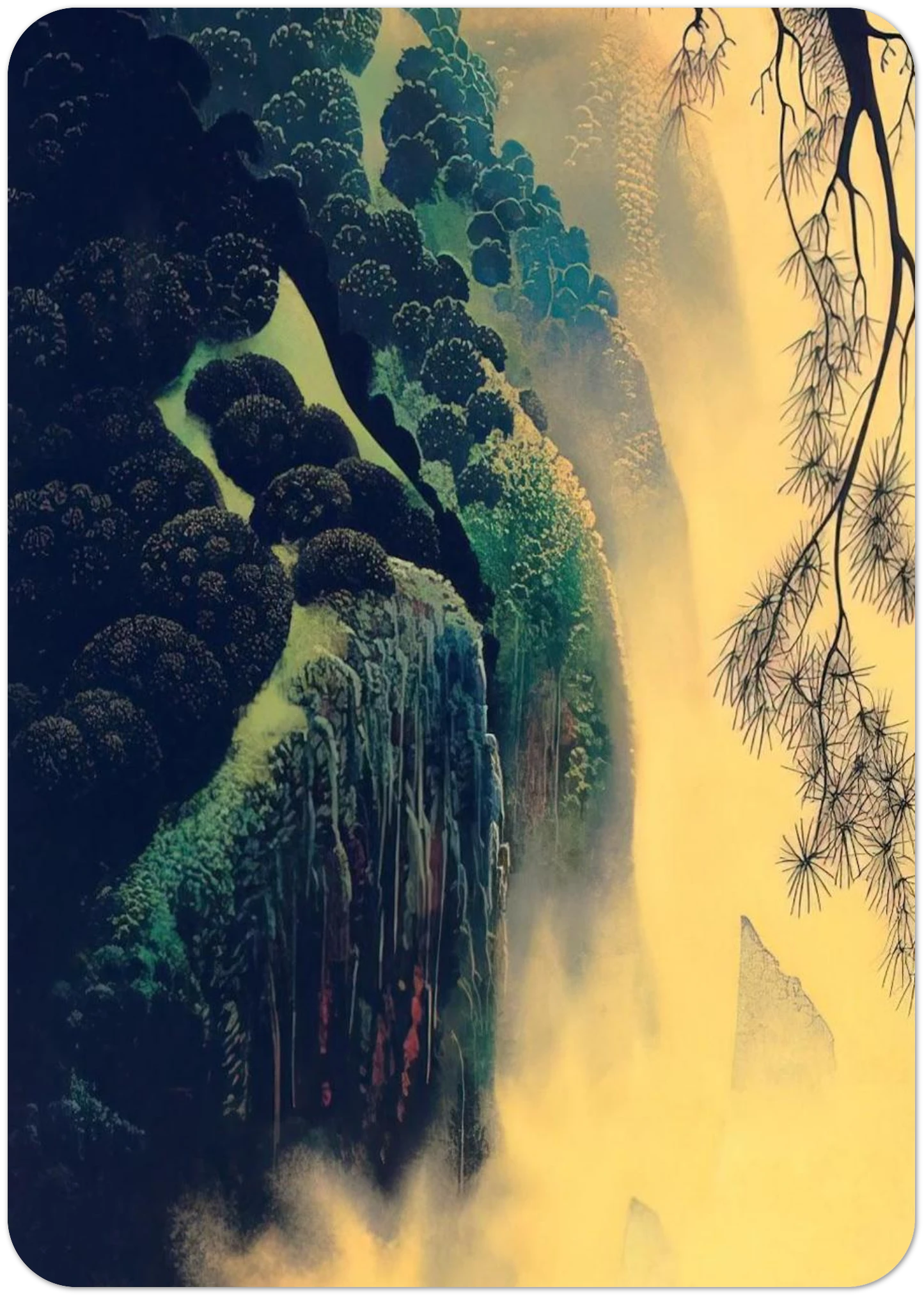 Jeweled Coast By Eyvind Earle Pack of 10 Post Cards | Eyvind Earle Post Cards | A6 (10.5 x 14.8 cm) - 4.1 x 5.8 inches