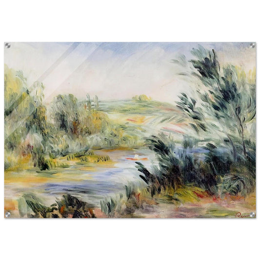 The Banks of a River, Rower in a Boat - Pierre-Auguste Renoir Acrylic Print - 70x100 cm / 28x40″ inches