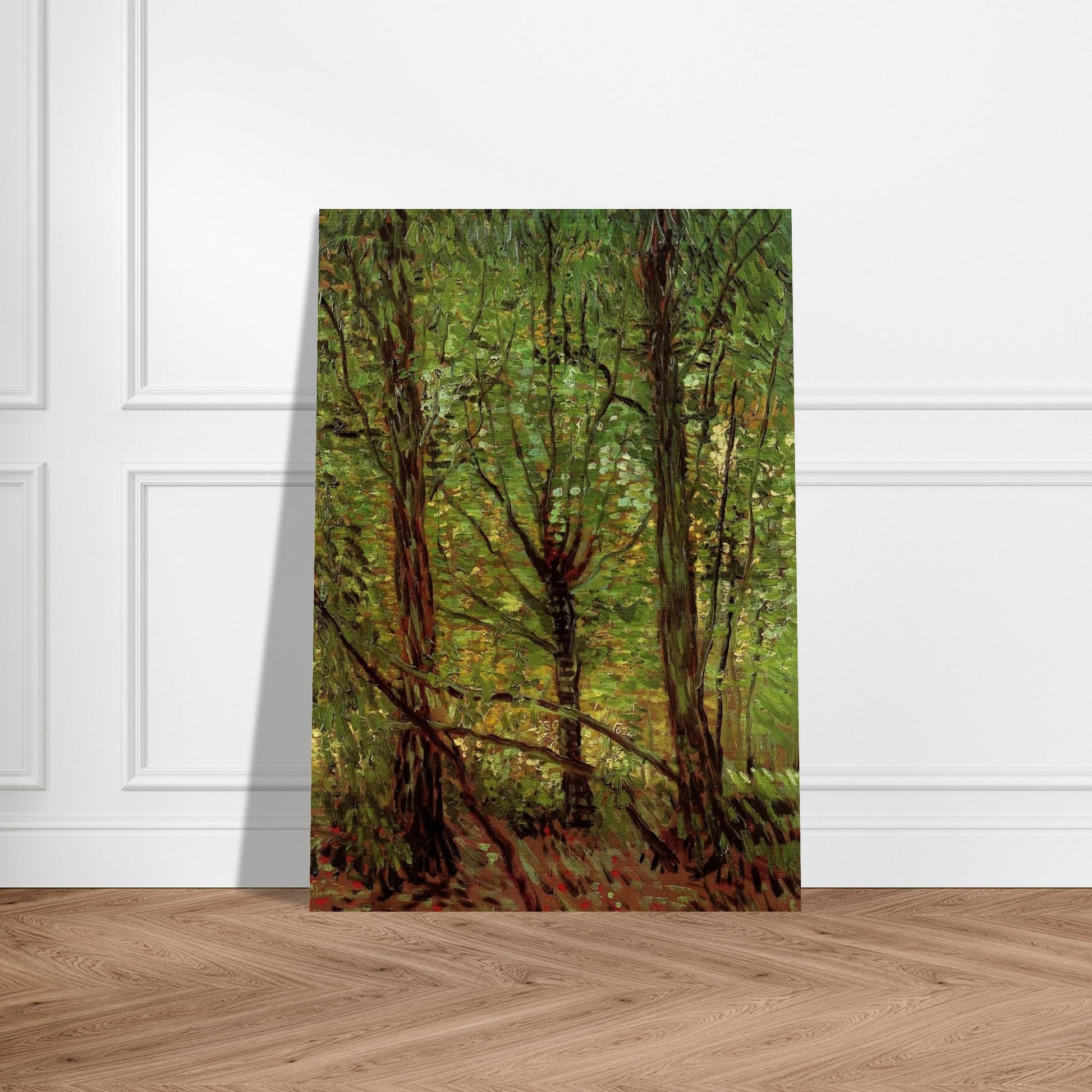 Trees and Undergrowth - Vincent van Gogh Brushed Aluminum Print - 70x100 cm / 28x40 inches | Vincent van Gogh Aluminum Print | Vincent van Gogh Prints