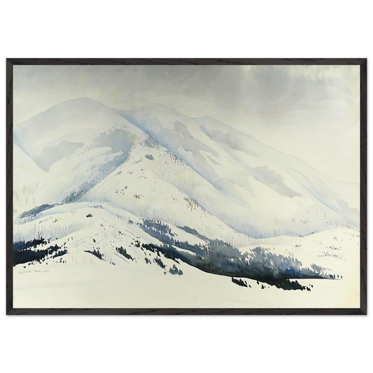 Snowy Mountain - Eyvind Earle Framed Art Print – Black Wooden Frame - Default Title - -Framed Art Print