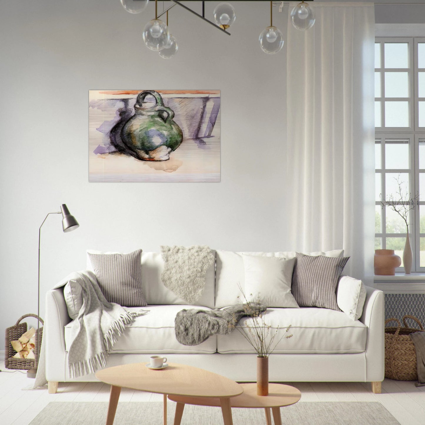 The Green Pitcher - Paul Cézanne Brushed Aluminum Print - 70x100 cm / 28x40 inches | Paul Cézanne Aluminum Print | Paul Cézanne Prints