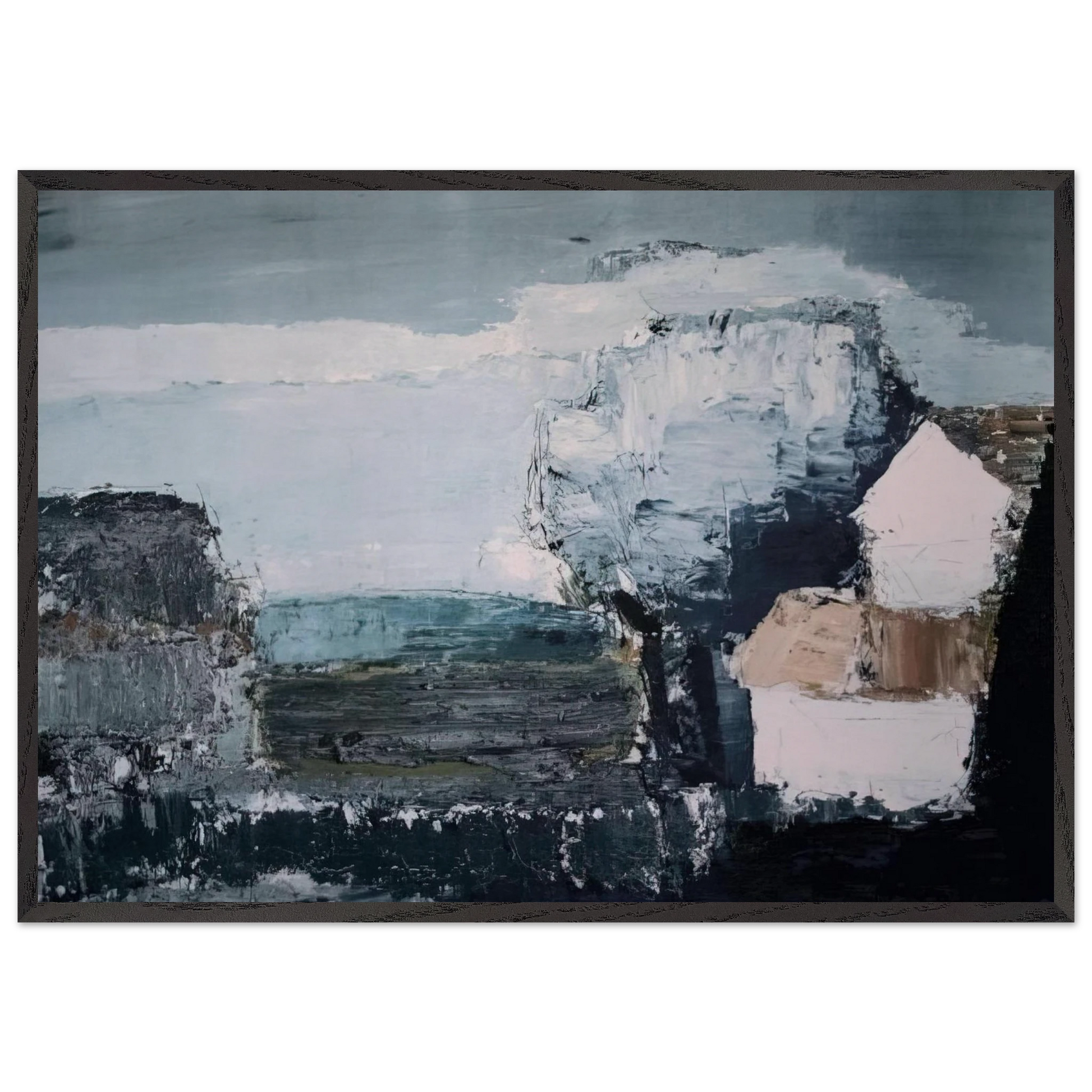Paysage mediterraneen - 1953 - Nicolas de Stael Framed Art Print – Black Wooden Frame - Default Title - -Framed Art Print