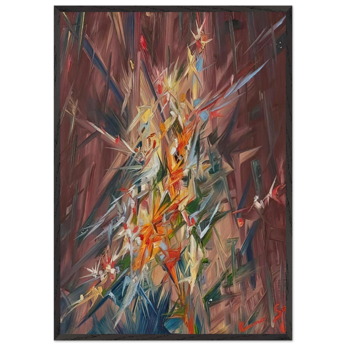 Untitled - 1968 N7 - Konrad Zuse 70x100 cm / 28x40 inches Framed Art Print – Black Wooden Frame