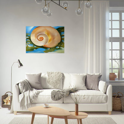 Pink Shell with Seaweed - Georgia O'Keeffe Brushed Aluminum Print - 70x100 cm / 28x40 inches | Georgia O'Keeffe Aluminum Print | Georgia O'Keeffe Prints