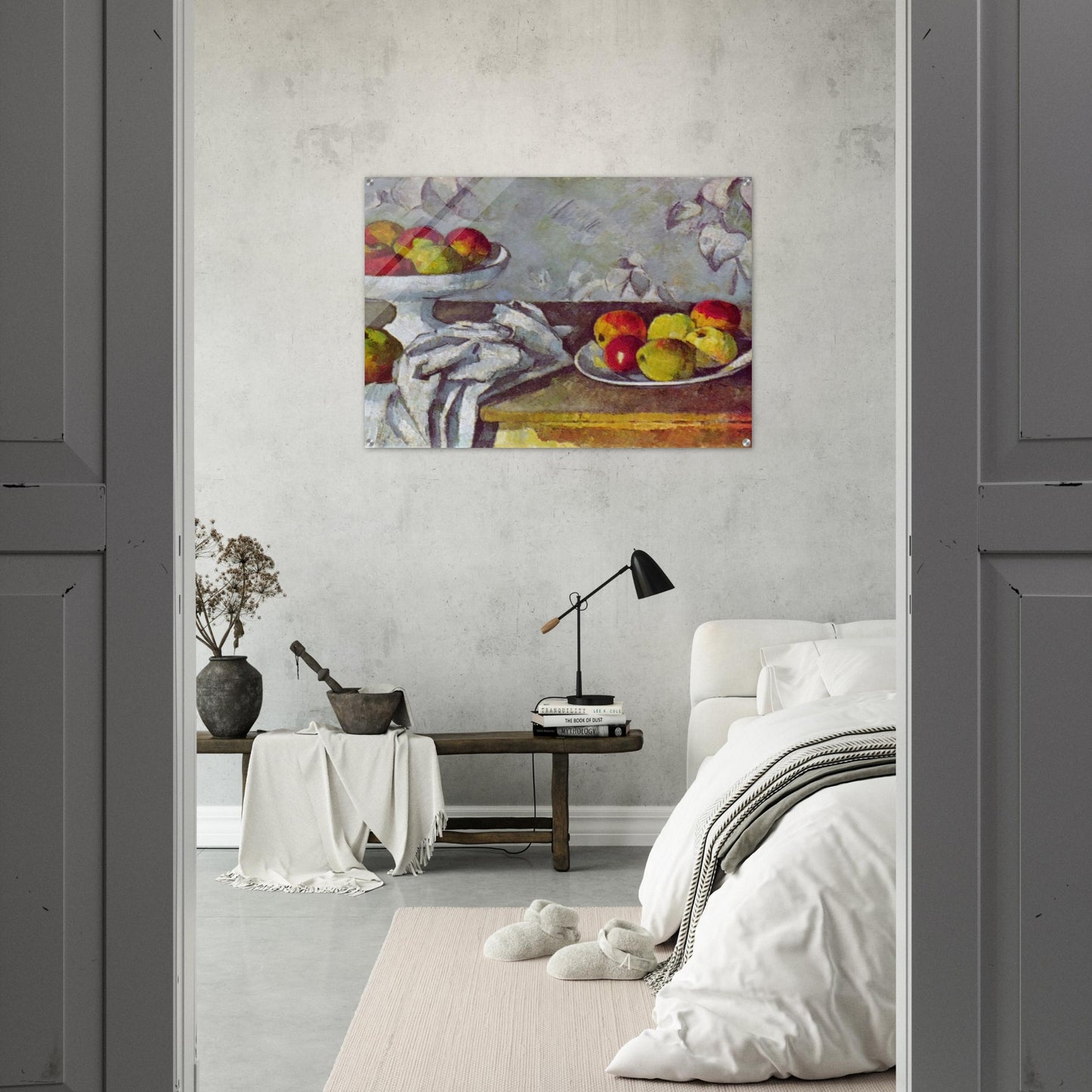 Still life with apples and fruit bowl - Paul Cézanne Acrylic Print - 70x100 cm / 28x40″ inches