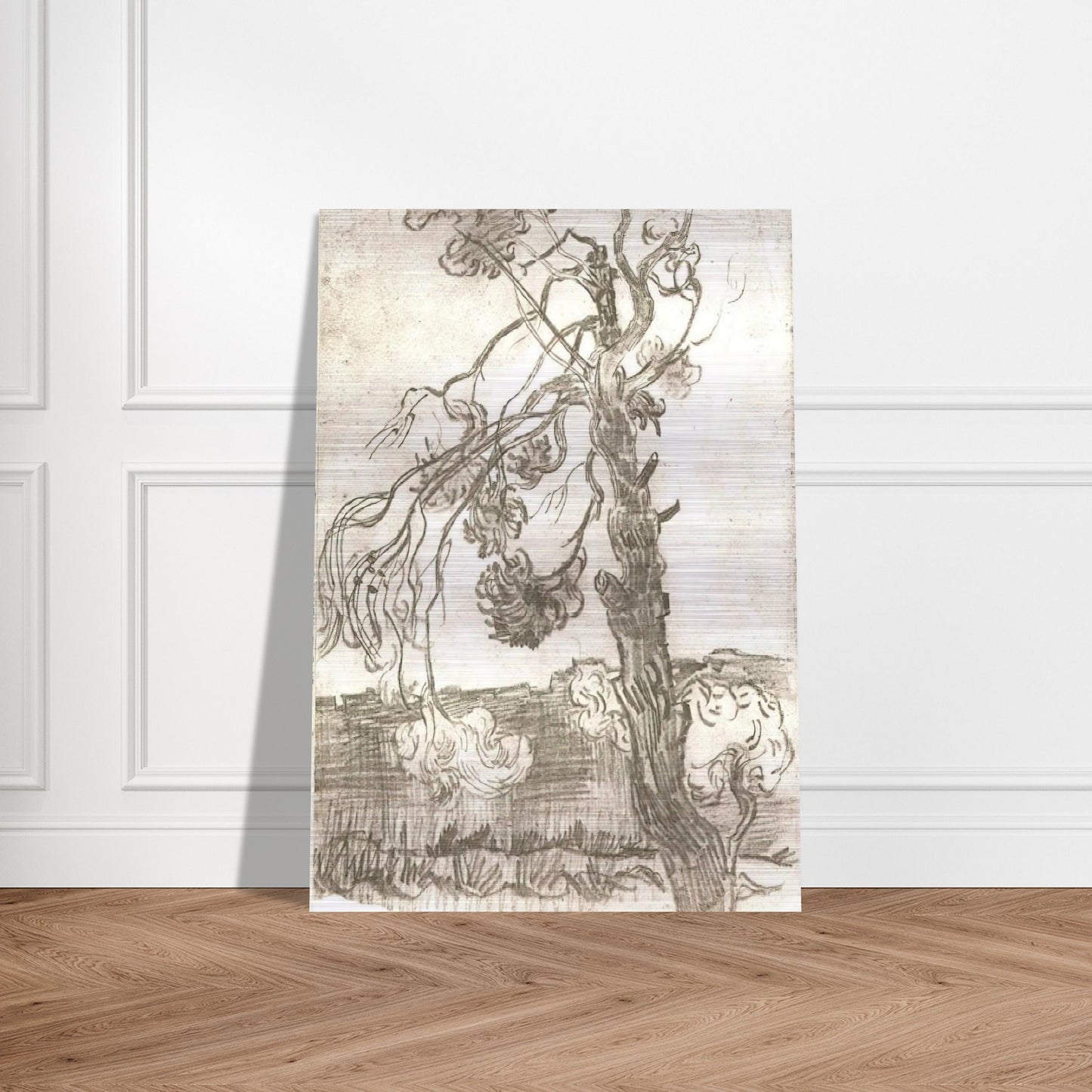 A Weather-Beaten Pine Tree - Vincent van Gogh Brushed Aluminum Print - 70x100 cm / 28x40 inches | Vincent van Gogh Aluminum Print | Vincent van Gogh Prints