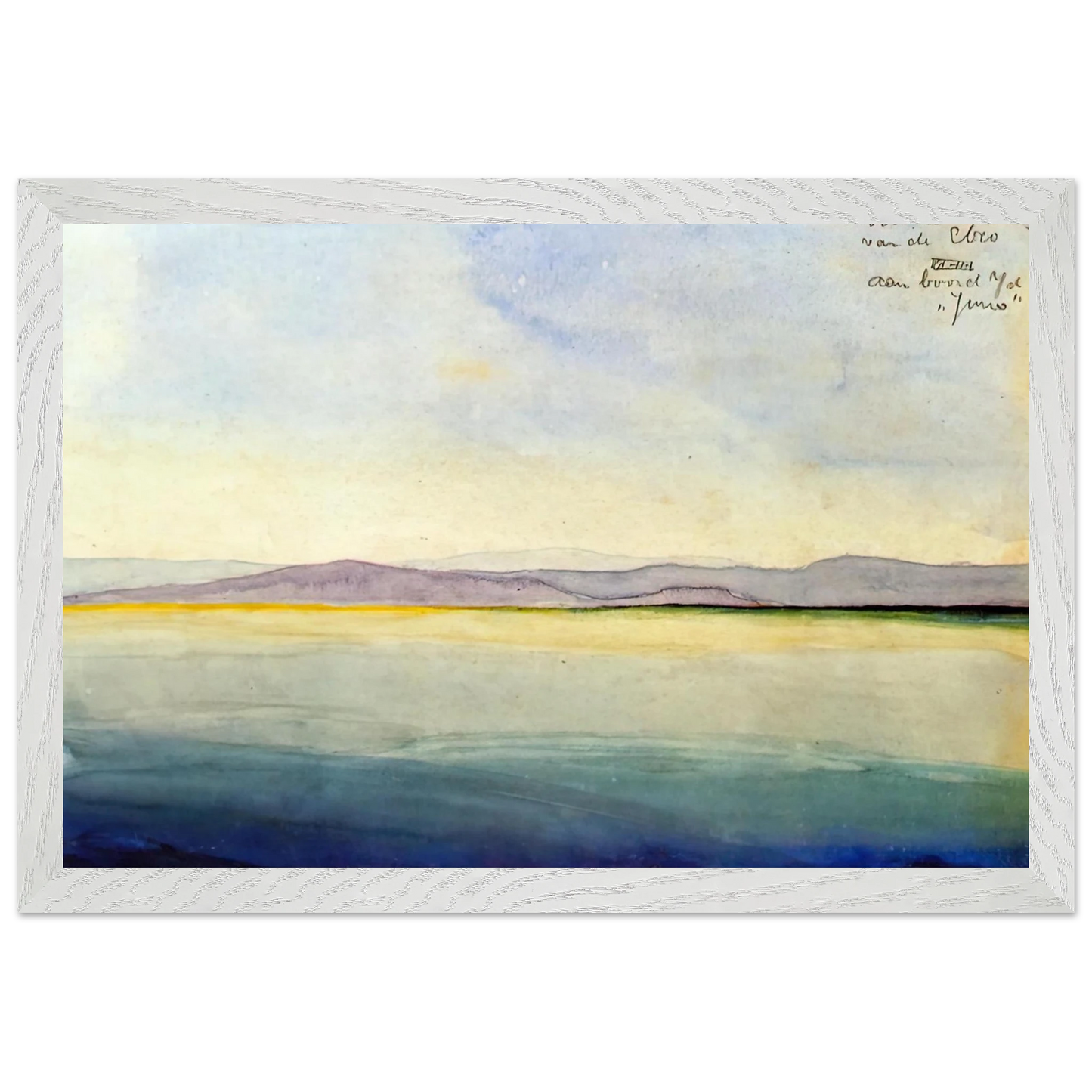 MC Escher - THE SEA AT THE MOUTH OF THE EBRO Wall Art - 30x40 cm / 12x16 inches - Premium Wooden Framed Poster With Fine Art Paper - Wood frame