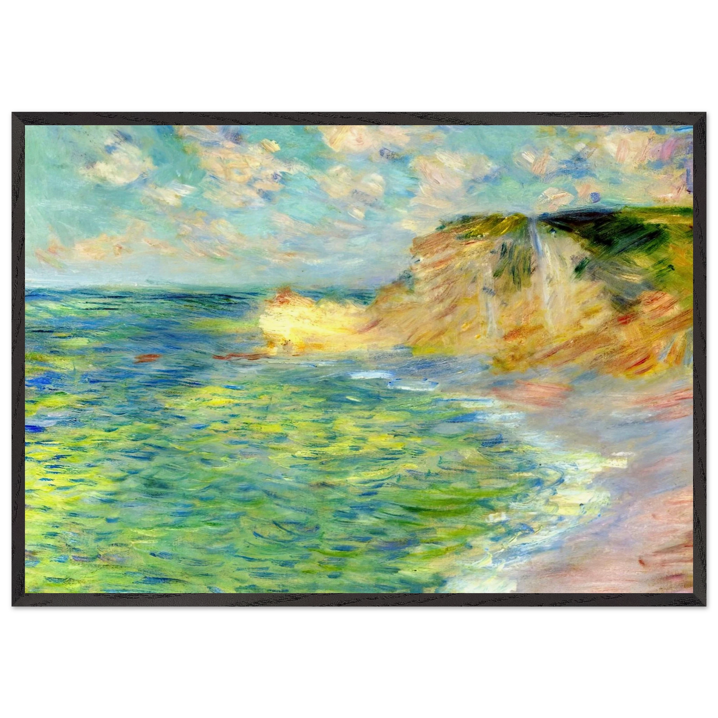 Cliffs at Amont - claude monet Framed Art Print – Black Wooden Frame - Default Title - -Framed Art Print