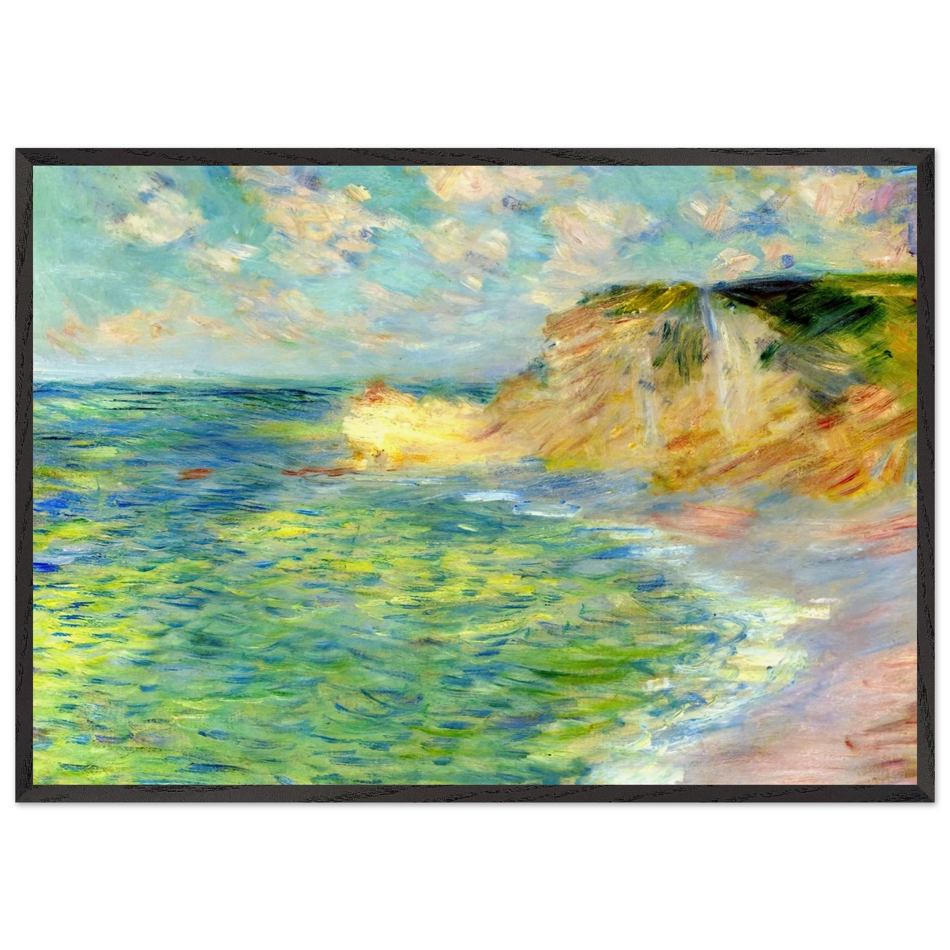 Cliffs at Amont - claude monet Framed Art Print – Black Wooden Frame - Default Title - -Framed Art Print