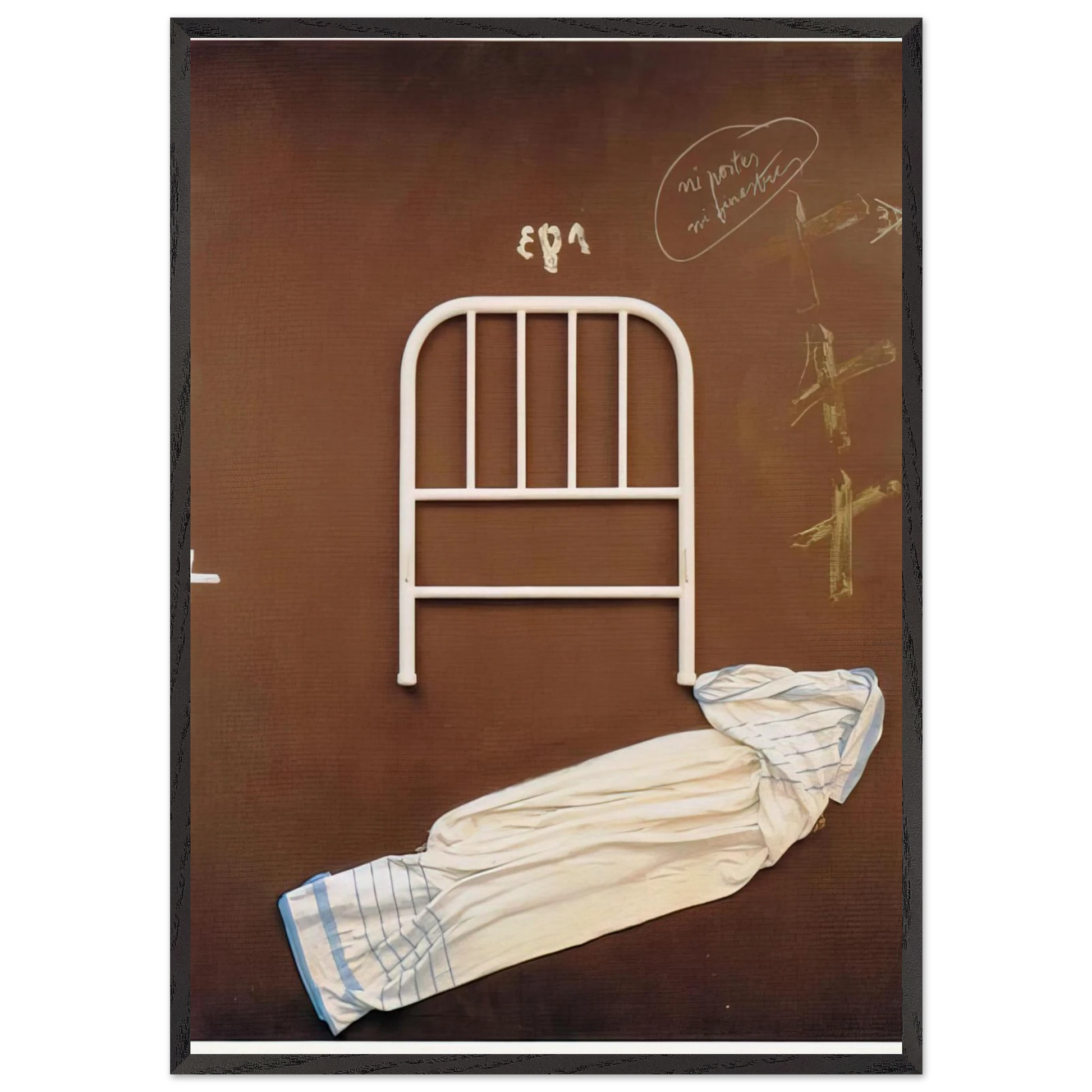 NO DOORS OR WINDOWS 1993 - Antoni Tapies Framed Art Print – Black Wooden Frame - Default Title - -Framed Art Print