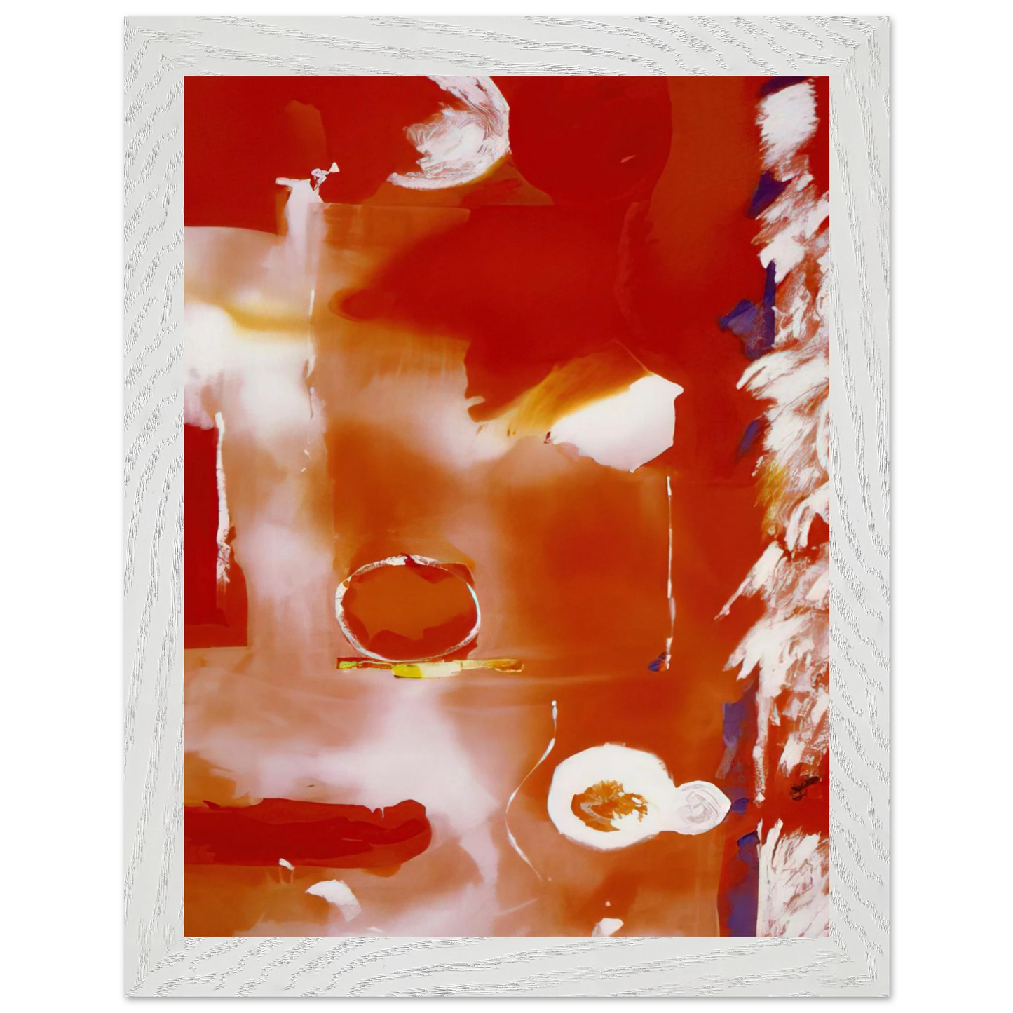 Helen Frankenthaler - Seeing the Moon on a Hot Summer Day - 1987 Wall art - 20x25 cm / 8x10 Inches - Premium Wooden Framed Poster With Fine Art Paper - White frame