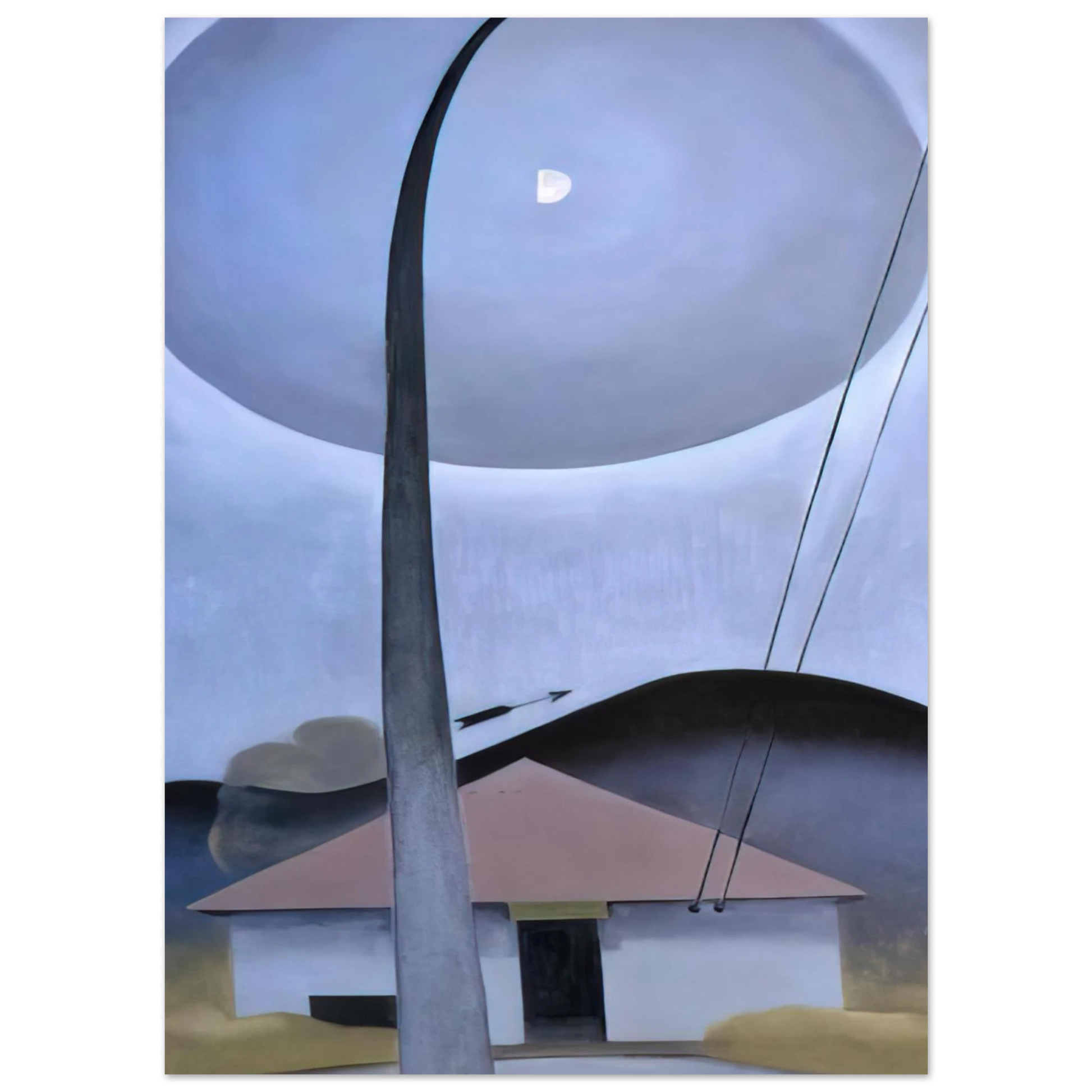 Georgia O'Keeffe - Little House with Flagpole Fine Art Poster - 75x100 cm / 30x40 inches