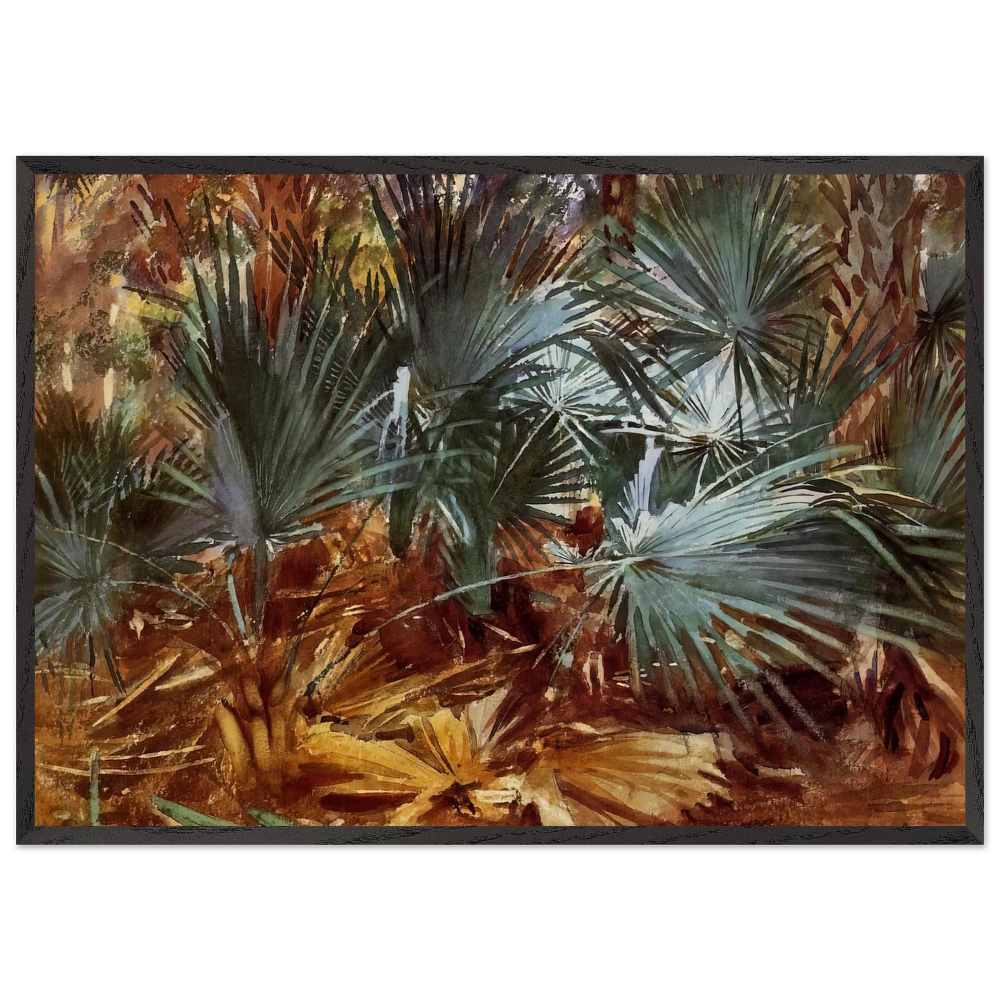 Palmettos - John Singer Sargent Framed Art Print – Black Wooden Frame - Default Title - -Framed Art Print