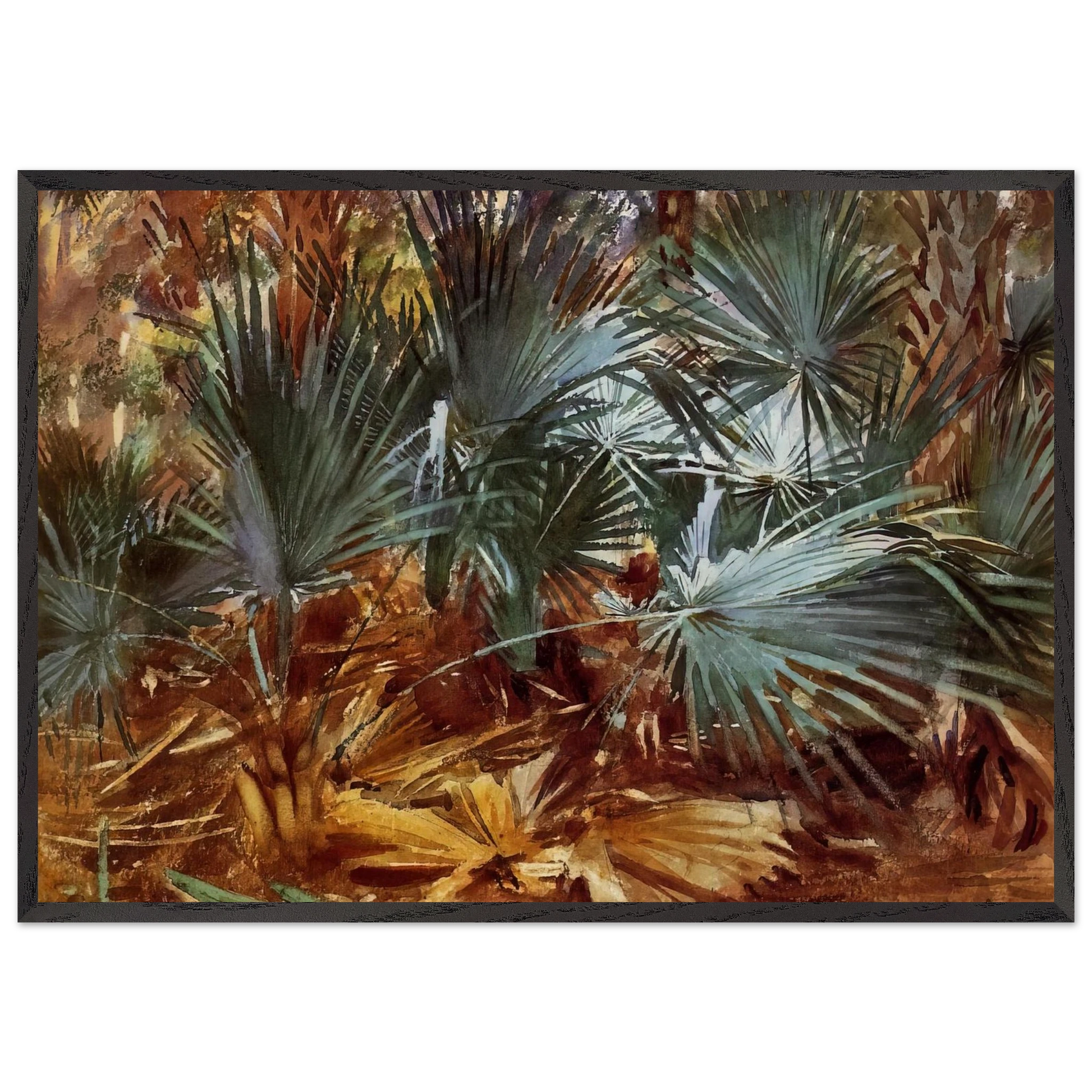 Palmettos - John Singer Sargent Framed Art Print – Black Wooden Frame - Default Title - -Framed Art Print