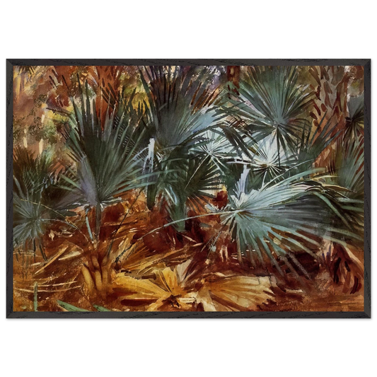 Palmettos - John Singer Sargent 70x100 cm / 28x40 inches Framed Art Print – Black Wooden Frame