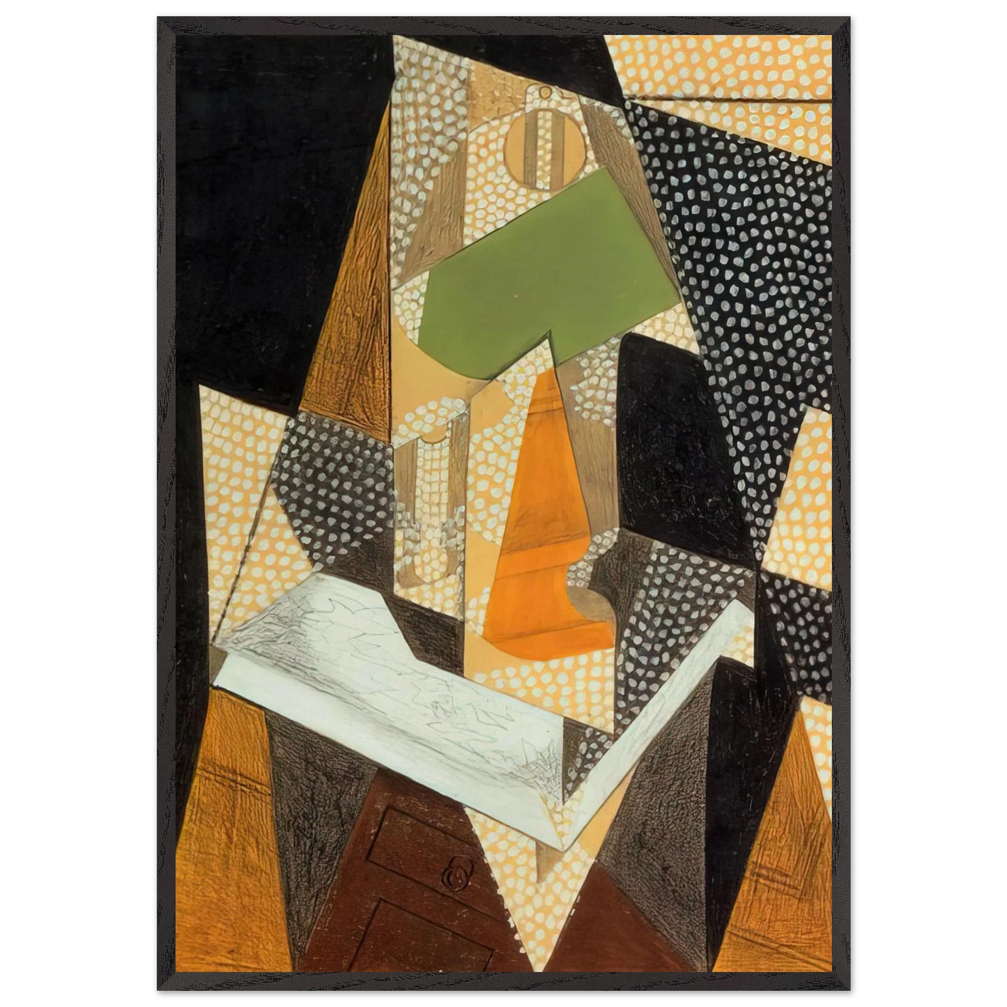 LAMP 1916 - Juan Gris Framed Art Print – Black Wooden Frame - Default Title - -Framed Art Print