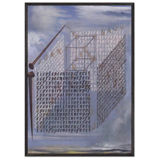 A PROPOS OF THE TREATISE ON CUBIC FORM BY JUAN DE HERRERA - Salvador Dali Framed Art Print – Black Wooden Frame - Default Title - -Framed Art Print