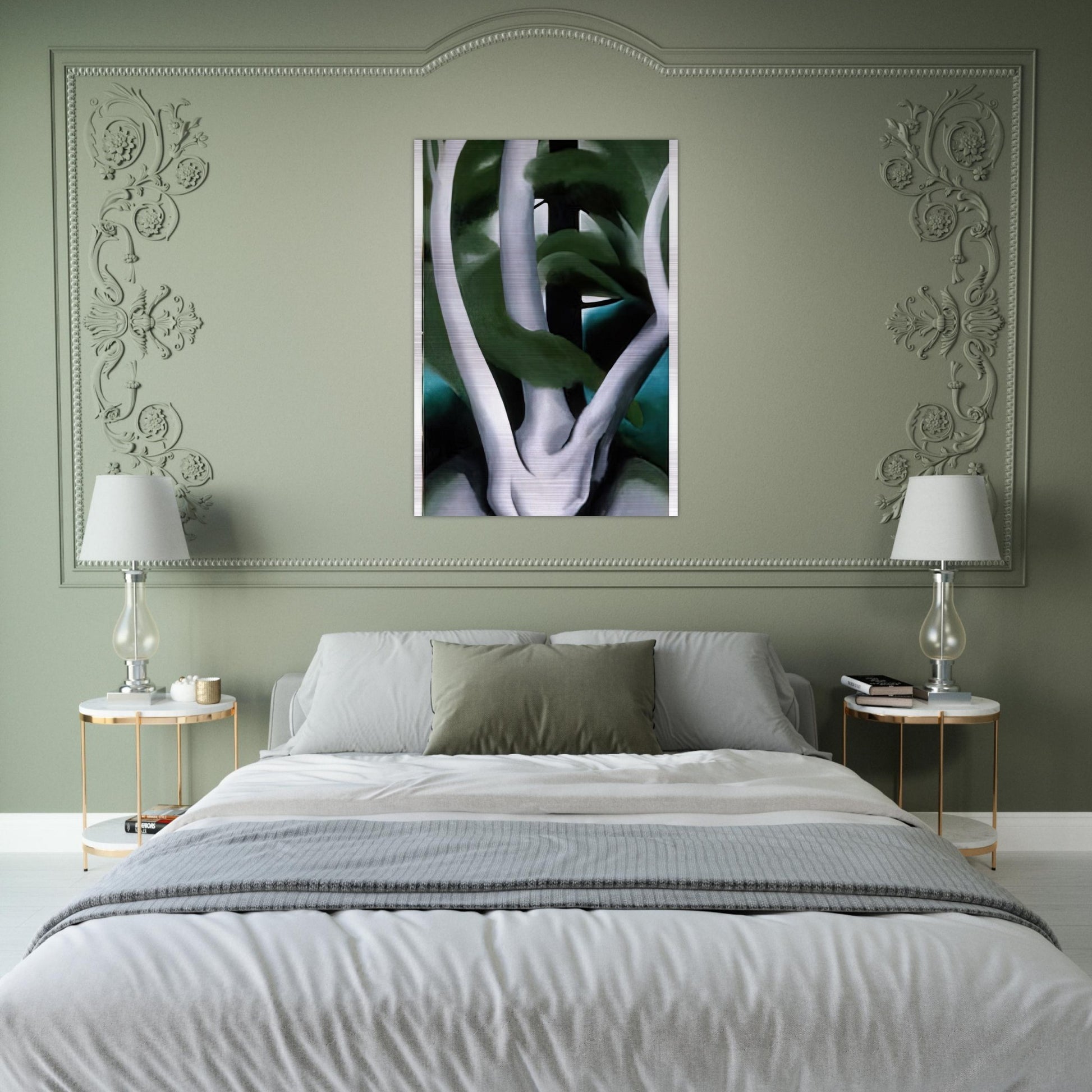 Birch and Pine Tree No. 1 - Georgia O'Keeffe Brushed Aluminum Print - 70x100 cm / 28x40 inches | Georgia O'Keeffe Aluminum Print | Georgia O'Keeffe Prints