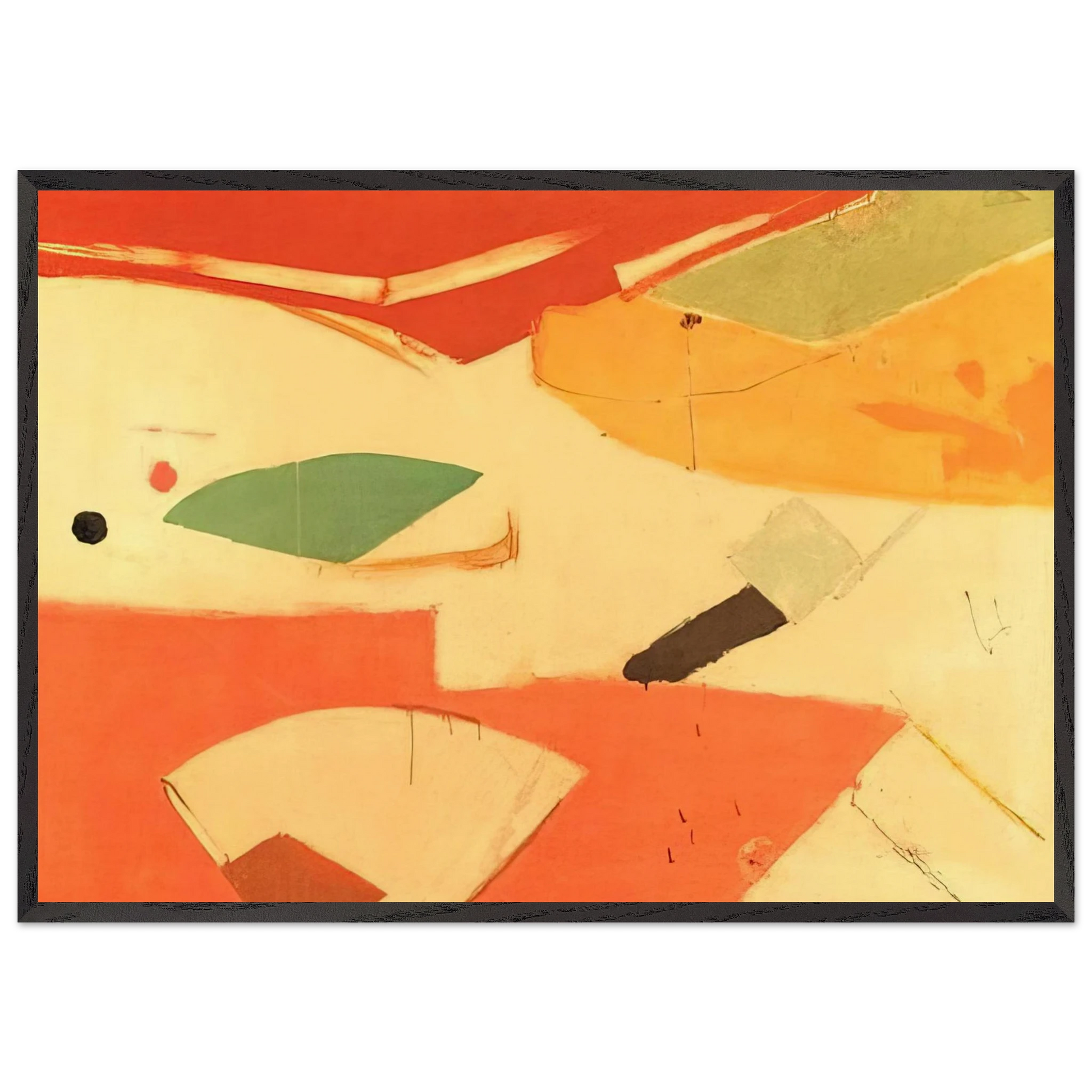 Eventail - 1945 - Kenzo Okada Framed Art Print – Black Wooden Frame - Default Title - -Framed Art Print