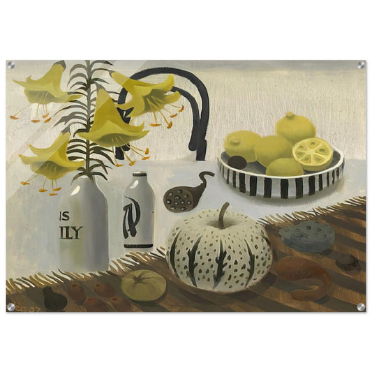 Lilies and Lemons - 2007 - Mary Fedden Acrylic Print - 70x100 cm / 28x40″ inches
