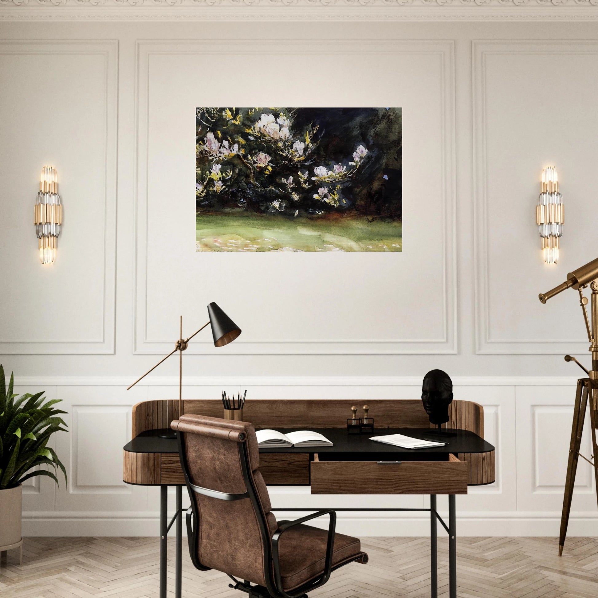 Magnolias - John Singer Sargent Brushed Aluminum Print - 70x100 cm / 28x40 inches | John Singer Sargent Aluminum Print | John Singer Sargent Prints
