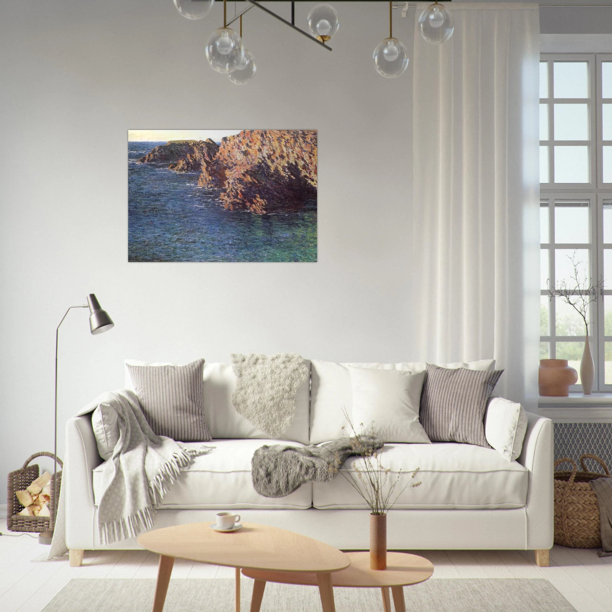The Grotto of Port-Domois - claude monet Brushed Aluminum Print - 70x100 cm / 28x40 inches | claude monet Aluminum Print | claude monet Prints