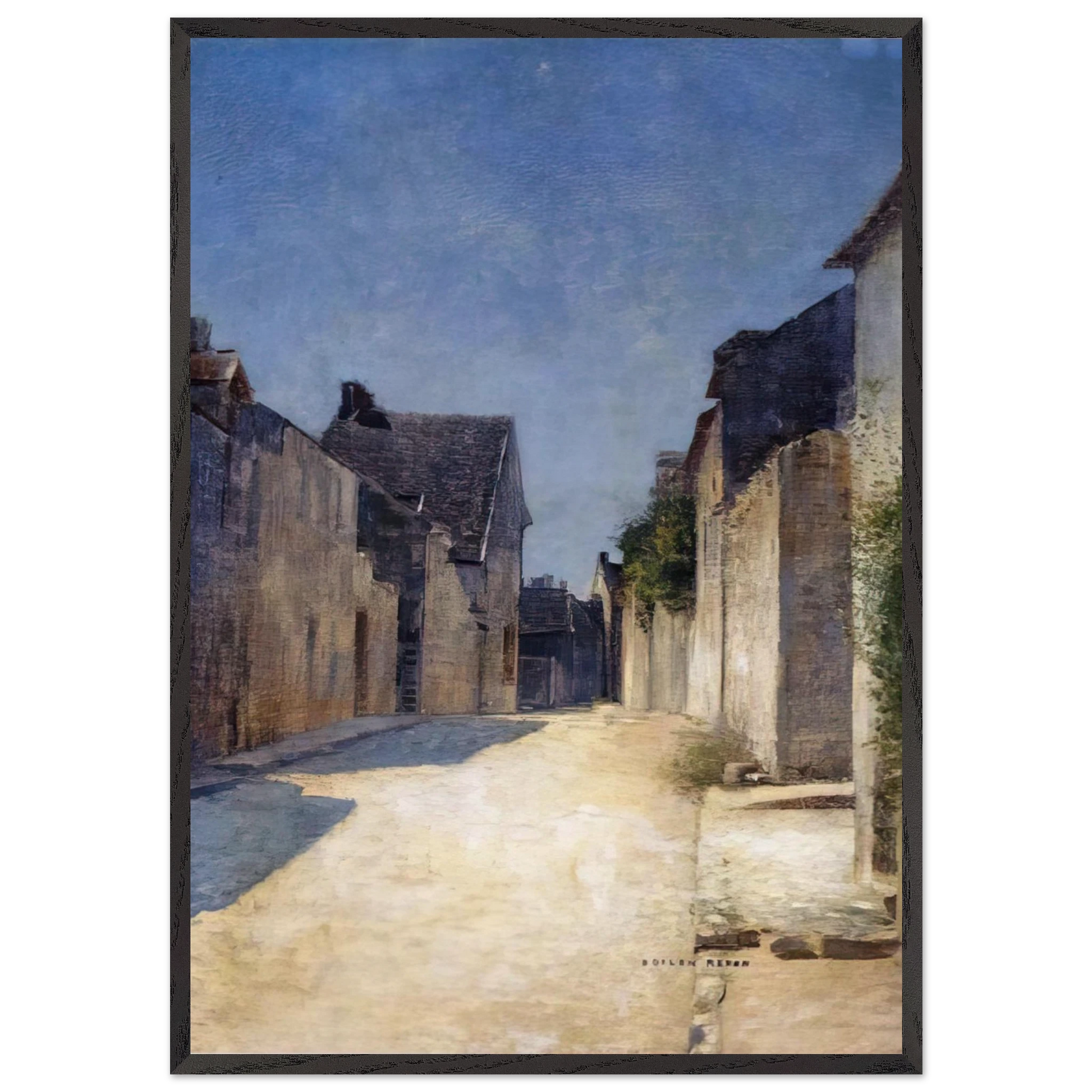 STREET IN SAMOIS 1888 - Odilon Redon Framed Art Print – Black Wooden Frame - Default Title - -Framed Art Print