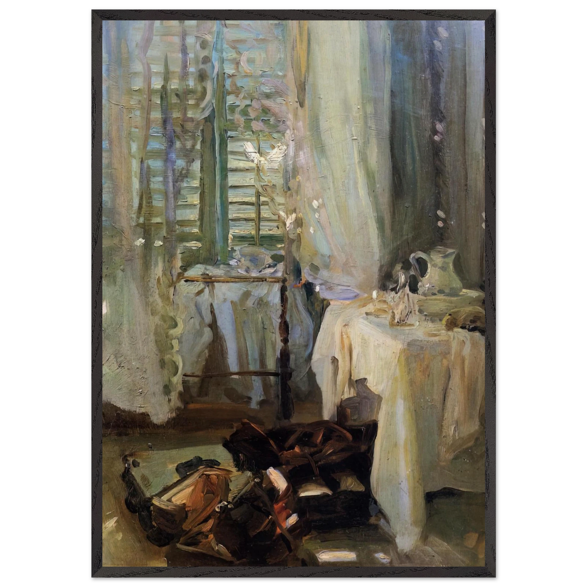 A Hotel Room - John Singer Sargent Framed Art Print – Black Wooden Frame - Default Title - -Framed Art Print