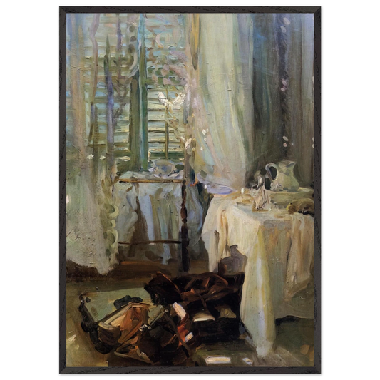 A Hotel Room - John Singer Sargent Framed Art Print – Black Wooden Frame - Default Title - -Framed Art Print