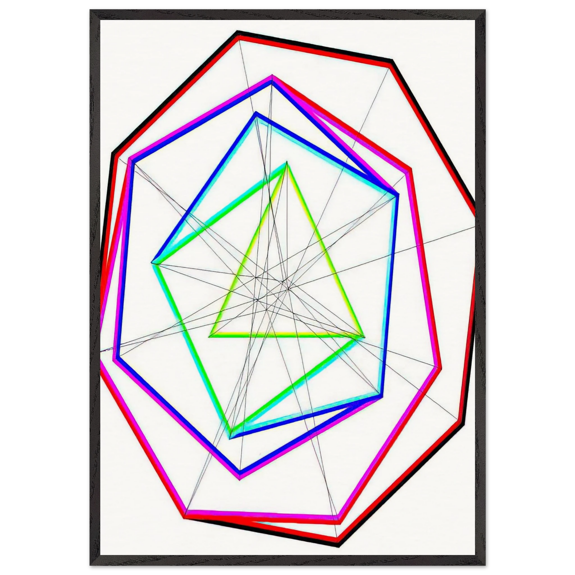 Fifteen Variations on a Single Theme v 14 - 1938 - Max Bill Framed Art Print – Black Wooden Frame - Default Title - -Framed Art Print