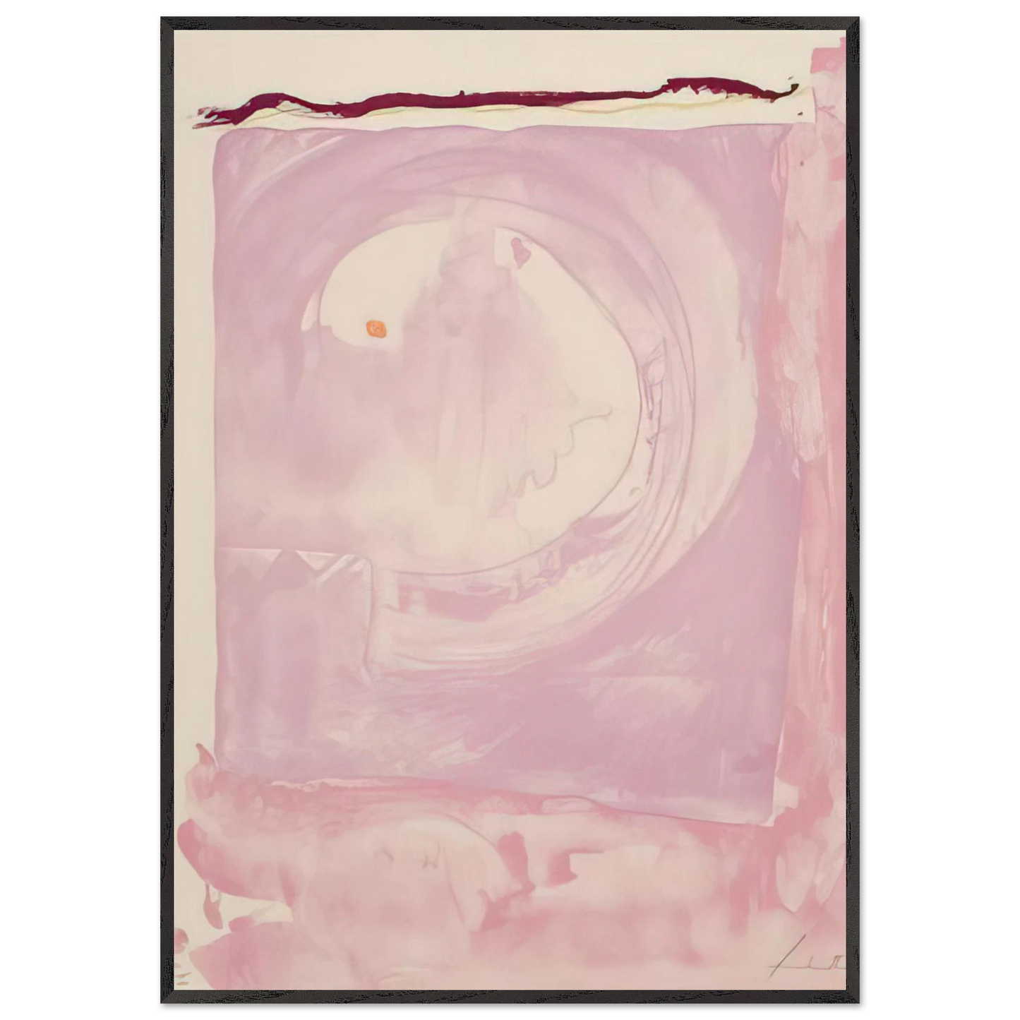 Helen Frankenthaler - Reflections IX - 1995 Wall art - 28x43  cm / XL (11x17 inches) - Premium Wooden Framed Poster With Fine Art Paper - White frame