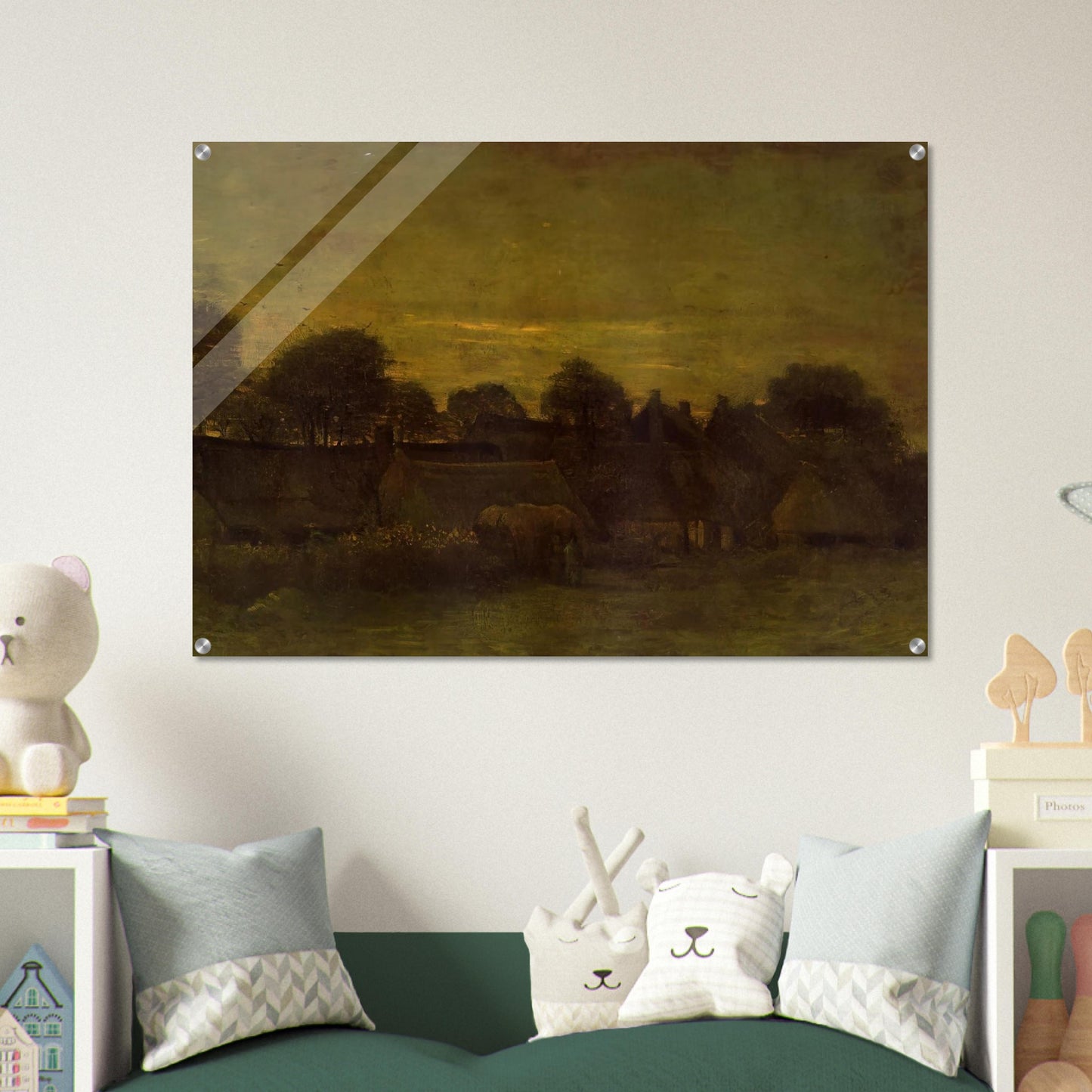 Village at sunset - Vincent van Gogh Acrylic Print - 70x100 cm / 28x40″ inches | Vincent van Gogh Wall Art | Vincent van Gogh Prints