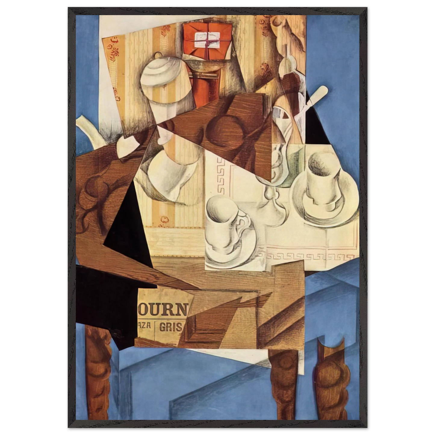 BREAKFAST 1914 - Juan Gris Framed Art Print – Black Wooden Frame - Default Title - -Framed Art Print