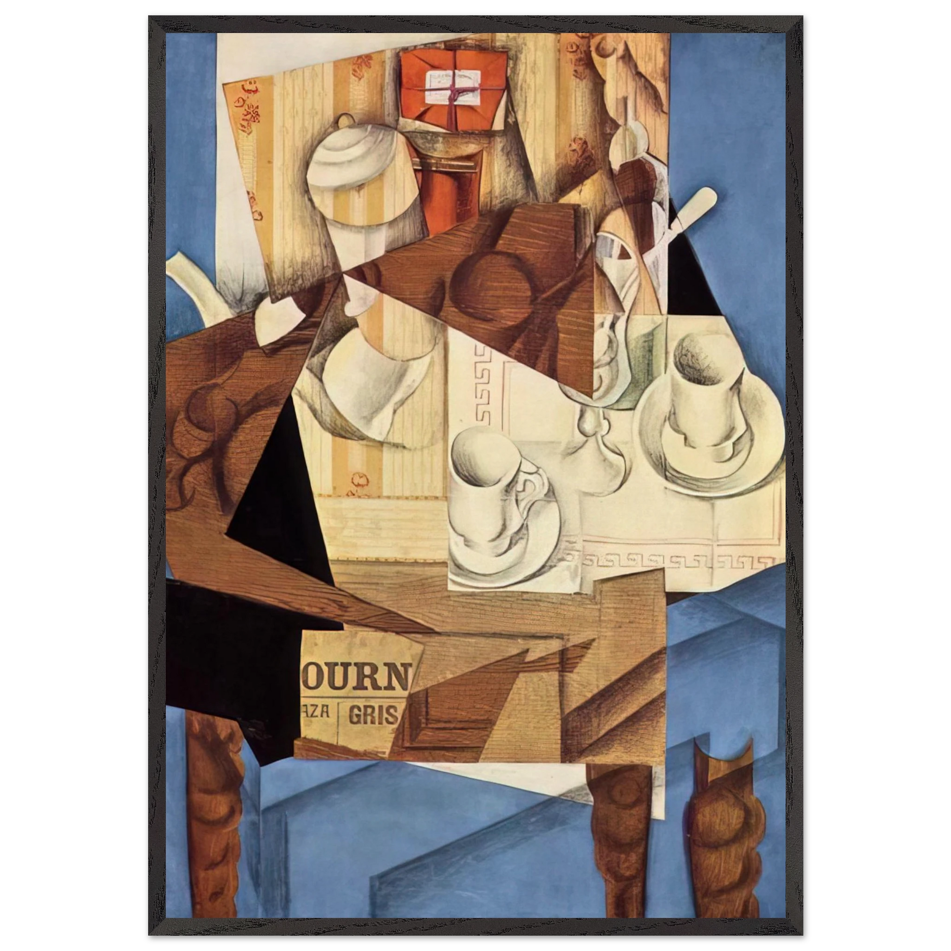 BREAKFAST 1914 - Juan Gris Framed Art Print – Black Wooden Frame - Default Title - -Framed Art Print