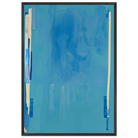 Blue Bellows 1976- - Helen Frankenthaler 70x100 cm / 28x40 inches Framed Art Print – Black Wooden Frame