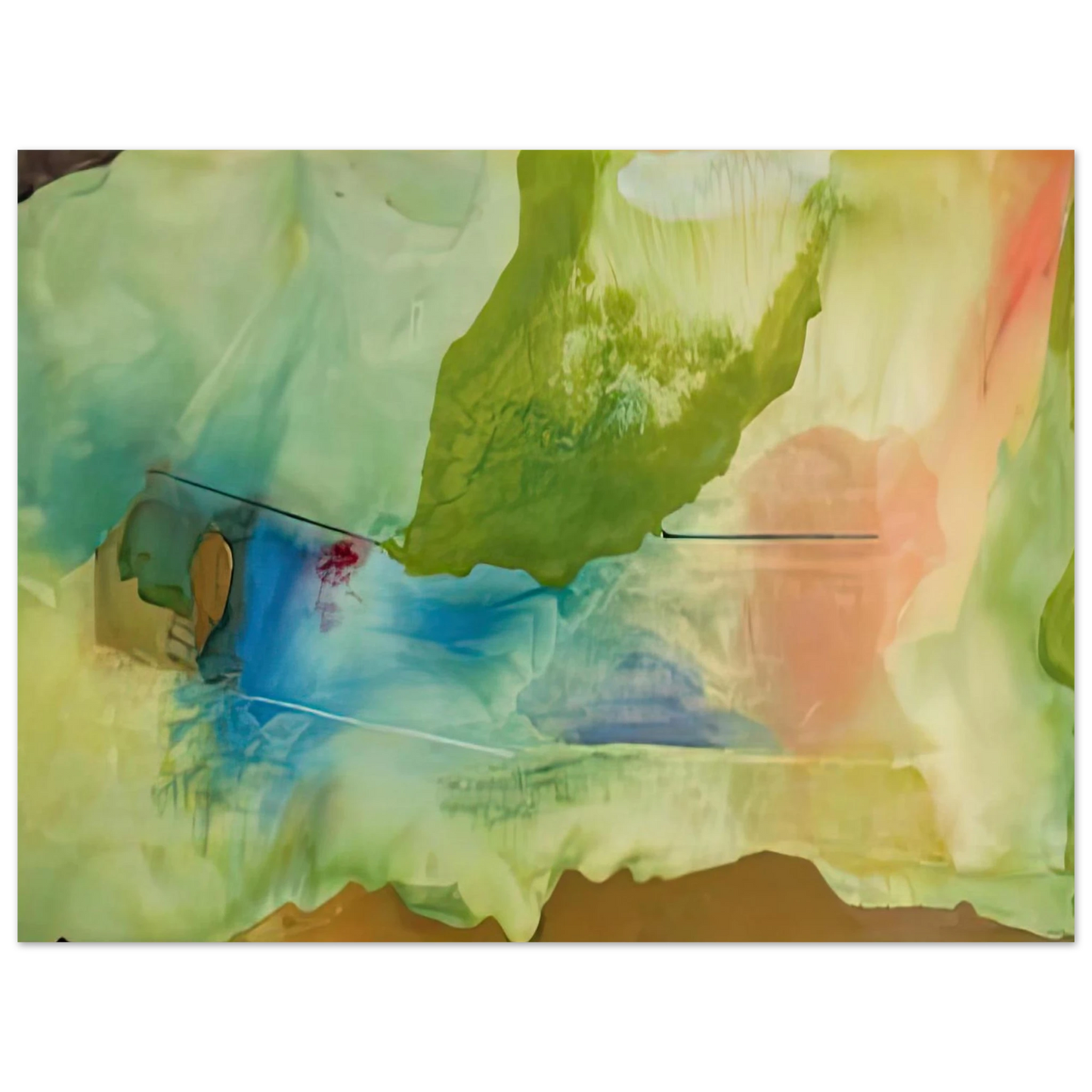 Helen Frankenthaler - Hint from Bassano, 1973- Wall Art - 21x29.7 cm / 8x12" - Premium Wooden Framed Poster With Fine Art Paper - White frame
