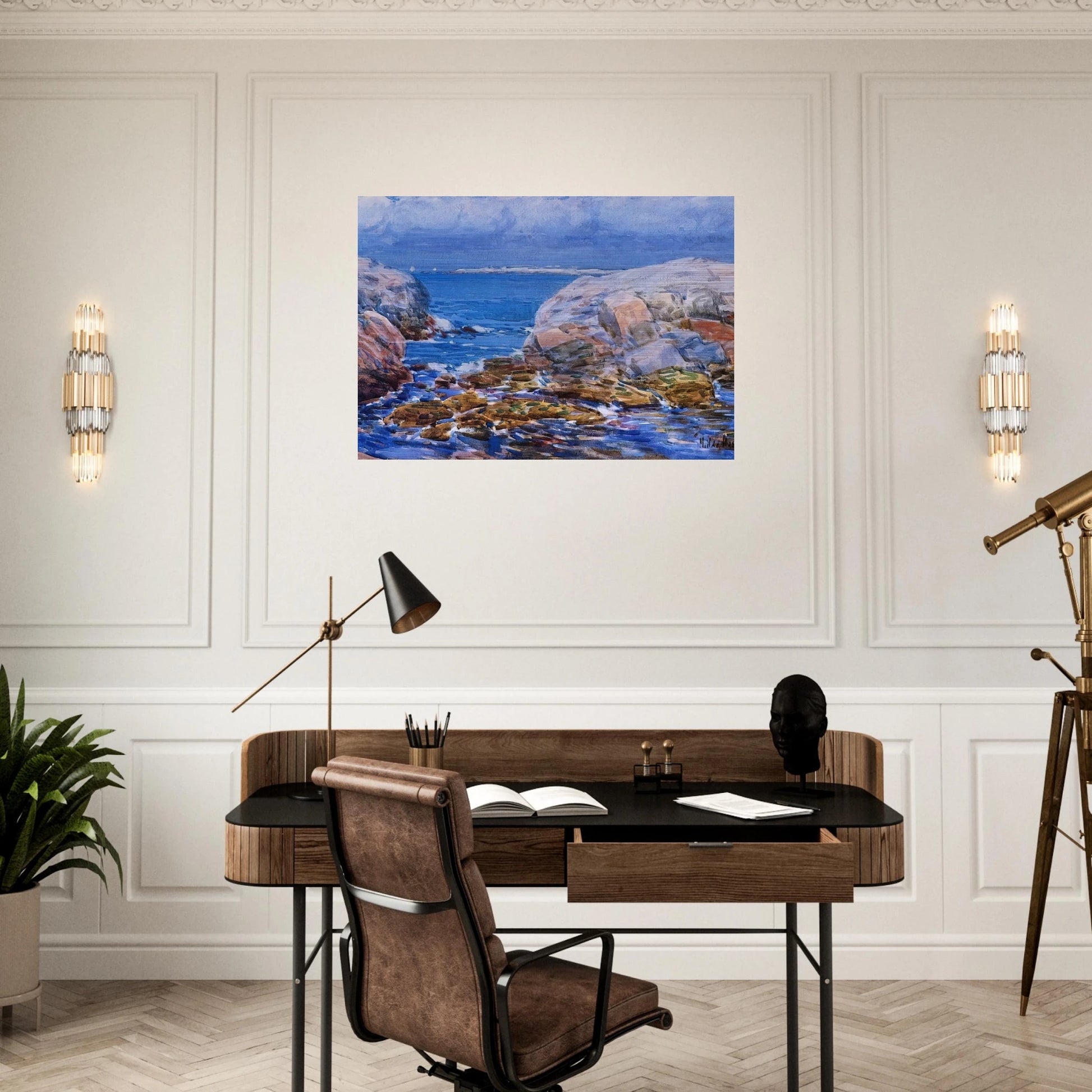Duck Island, Isles of Shoals - Childe Hassam Brushed Aluminum Print - 70x100 cm / 28x40 inches | Childe Hassam Aluminum Print | Childe Hassam Prints