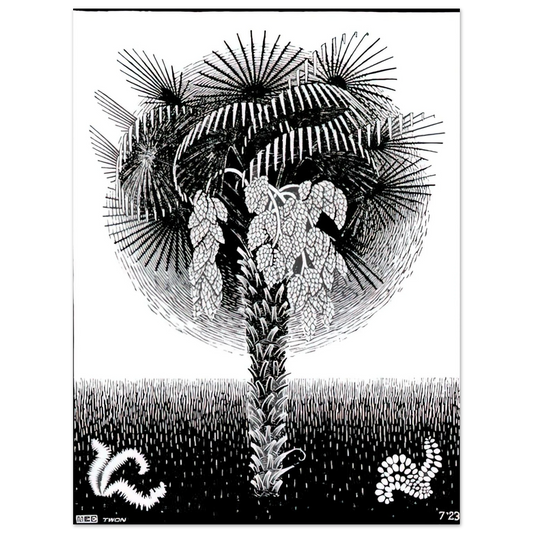 MC Escher - PALM TREE Wall Art - 21x29.7 cm / 8x12" - Fine Art Poster - -