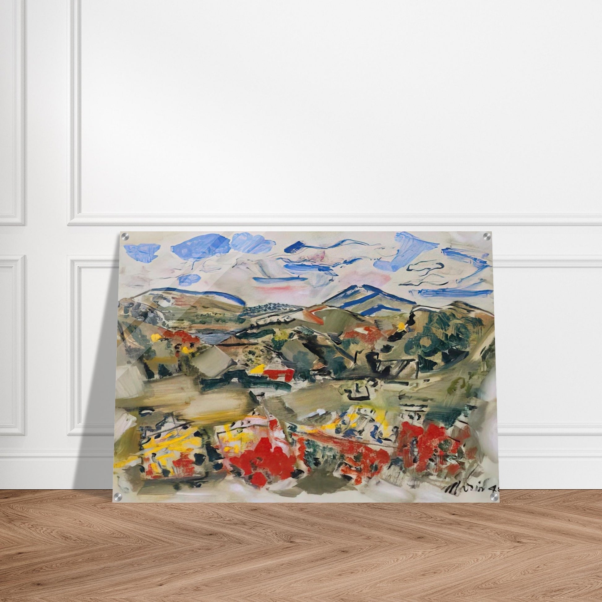 Tunk Mountains, Autumn, Maine - 1945 - John Marin Acrylic Print - 70x100 cm / 28x40″ inches | John Marin Wall Art | John Marin Prints