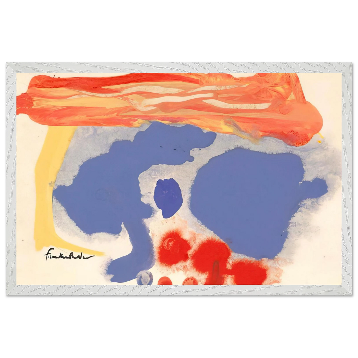 Helen Frankenthaler - Summerscene, Provincetown - 1961 Wall art - 45x60 cm / 18x24 inches - Premium Wooden Framed Poster With Fine Art Paper - Wood frame