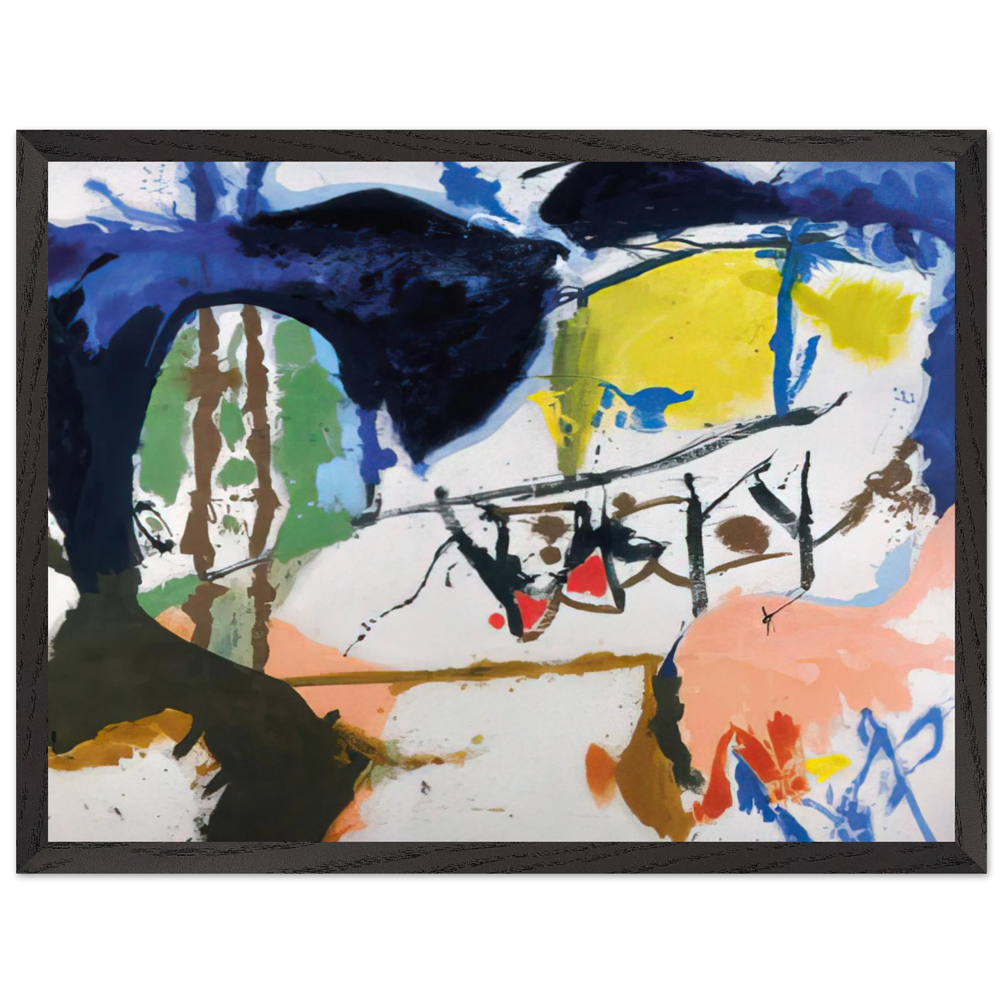 Helen Frankenthaler - Acres - 1959 Wall art - 21x29.7 cm / 8x12" - Premium Wooden Framed Poster With Fine Art Paper - Wood frame