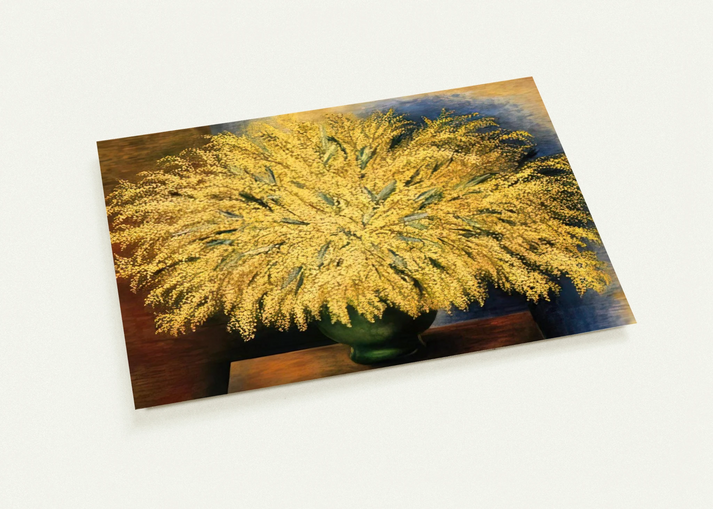 GRAND BOUQUET OF MIMOSA 1942 By Moise Kisling Pack of 10 Post Cards | Moise Kisling Post Cards | A6 (10.5 x 14.8 cm) - 4.1 x 5.8 inches