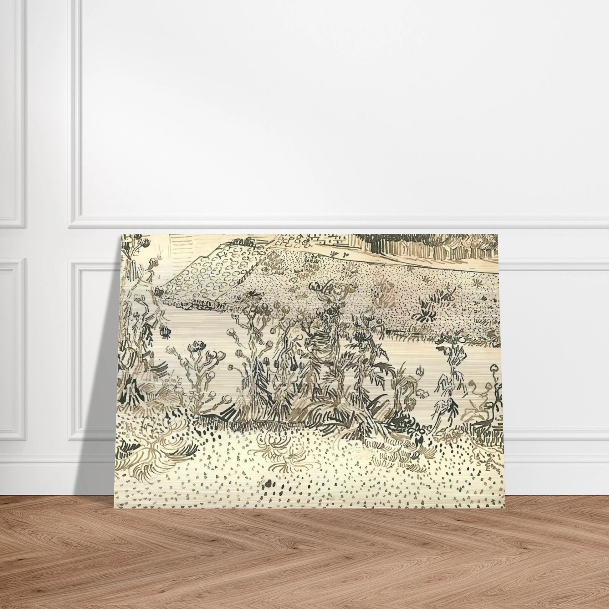 Thistles Along the Roadside - Vincent van Gogh Brushed Aluminum Print - 70x100 cm / 28x40 inches | Vincent van Gogh Aluminum Print | Vincent van Gogh Prints