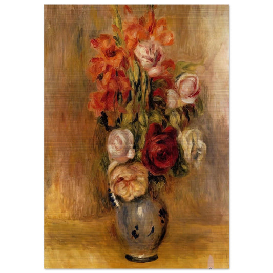 Vase of Gladiolas and Roses - Pierre-Auguste Renoir Brushed Aluminum Print - 70x100 cm / 28x40 inches | Pierre-Auguste Renoir Aluminum Print | Pierre-Auguste Renoir Prints