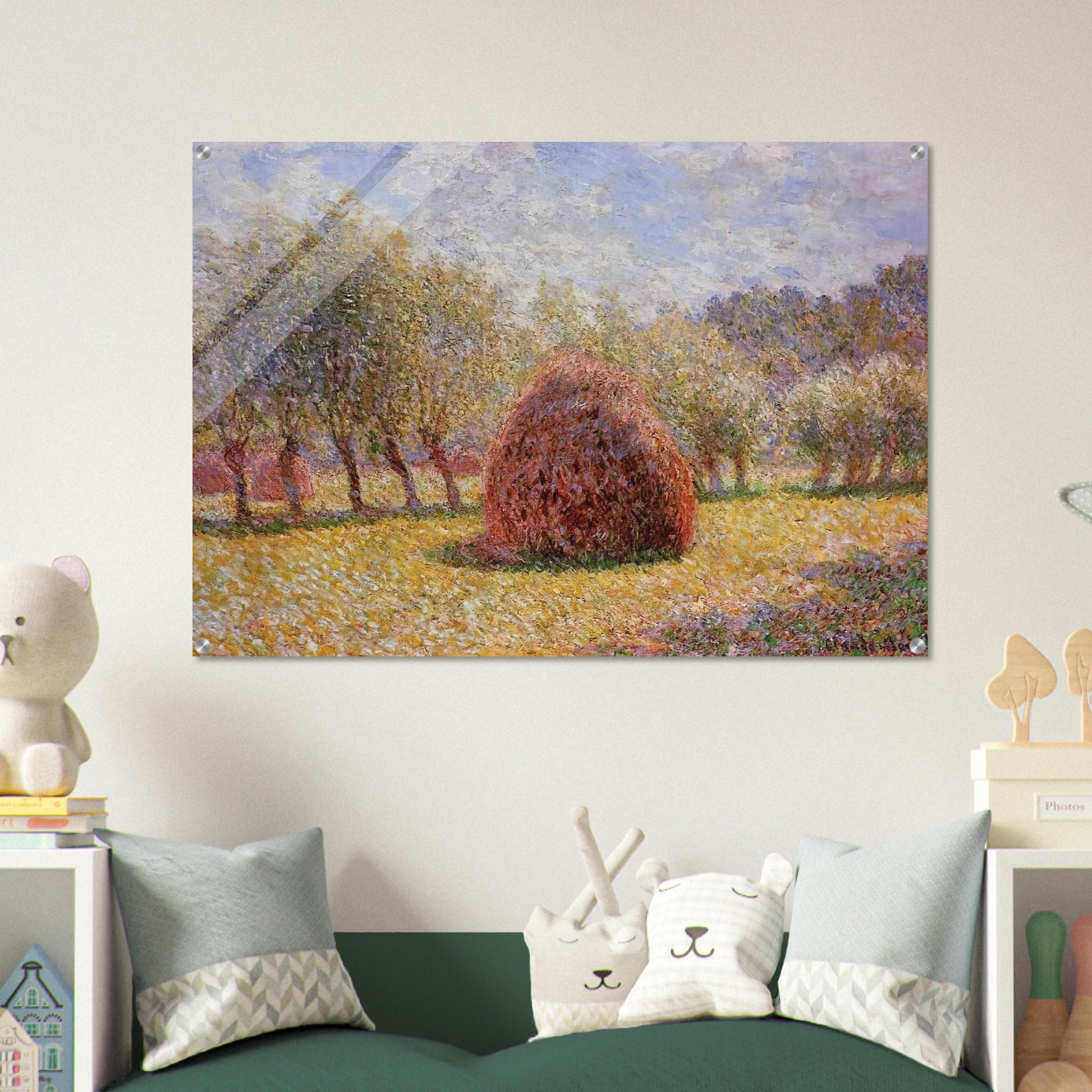Haystacks at Giverny - claude monet Acrylic Print - 70x100 cm / 28x40″ inches