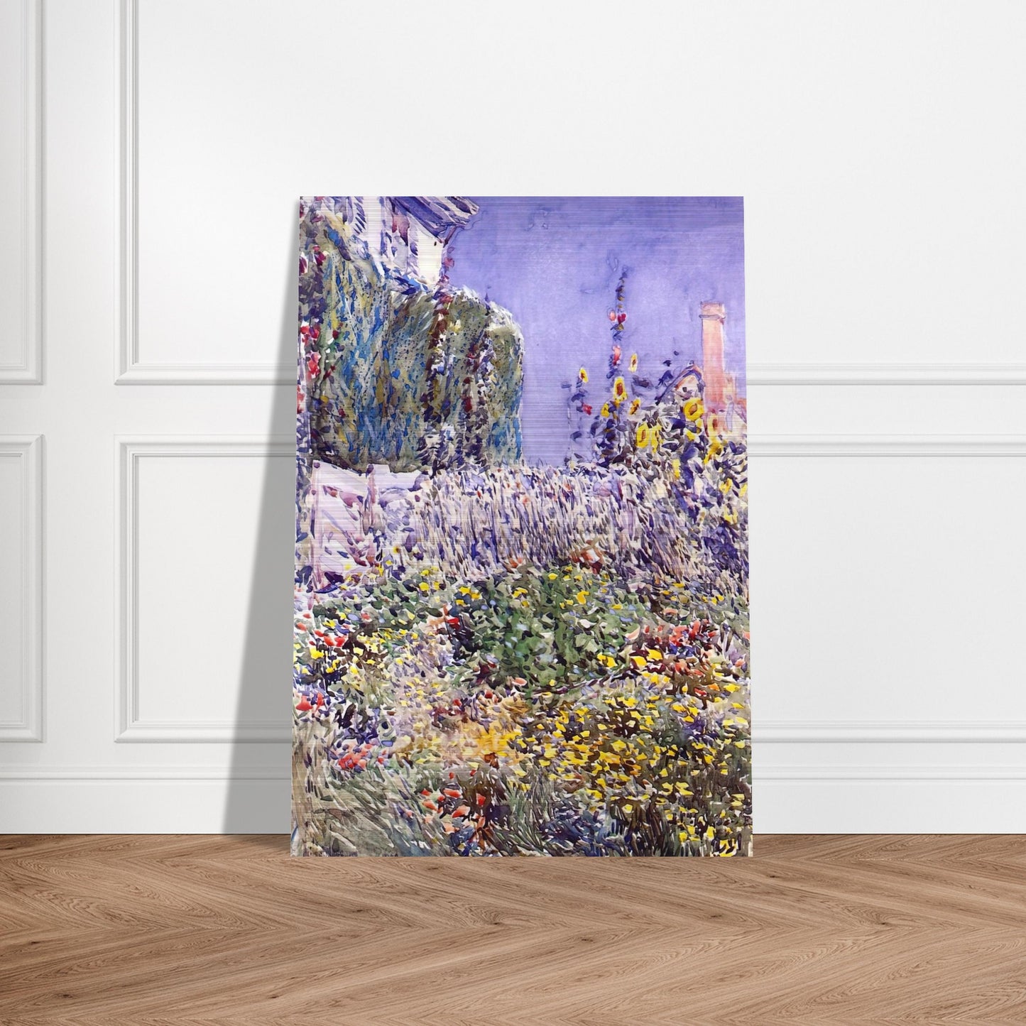 Dexter`s Garden - Childe Hassam Brushed Aluminum Print - 70x100 cm / 28x40 inches | Childe Hassam Aluminum Print | Childe Hassam Prints